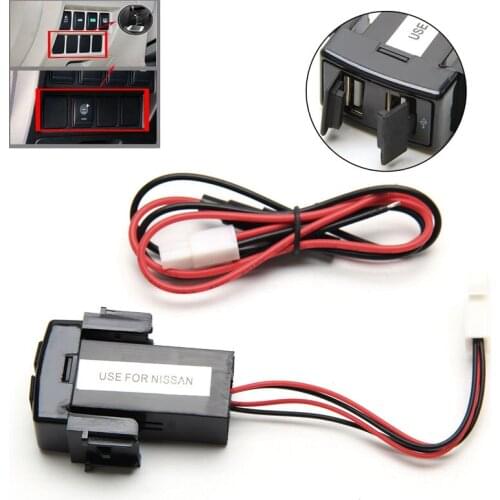 Dual USB Ports Dashboard Fast Charger 2.1A 5V for nissan Teana Sylphy New QW