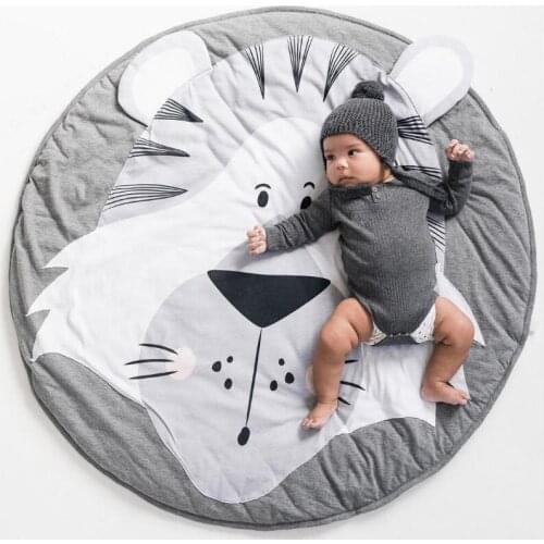 Baby climbing mat Round Child safety protective carpet kid animal pattern cushion Baby play mat Foldable Living room carpet
