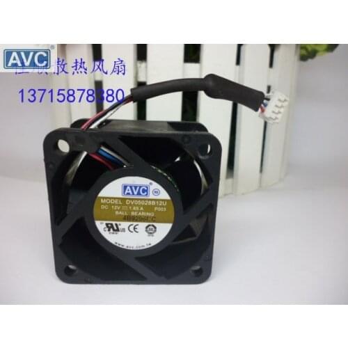 For AVC DV05028B12U 5028 50mm 5cm DC 12V 1.65A 4 wire server inverter pwm cooling fan