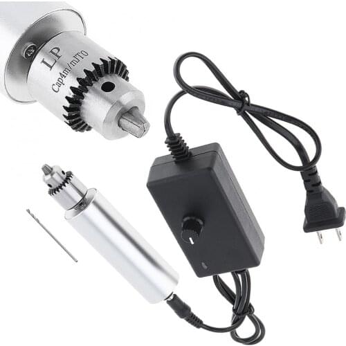 DC 3V-24V Electric Hand Drill 385 Motor Rotary Tool with JTO Chuck and Adjustable Power Adapter for Circuit board