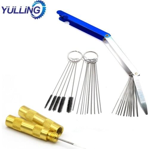 Carburetors Carbon Dust Cleaner Remove Cleaner 10 Cleaning Wire Set + 12 Wire Needles + 5 Brushes Cleaning Tool Kit