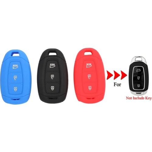 Kutery Silicone Rubber Car Key Cover Case For Hyundai Azera Ix35 Solaris Elantra Grandeur Verna 3Buttons Key Shell Protecor