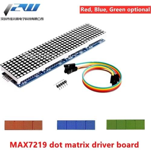 MAX7219 4 Point Matrix Module Microcontroller on One Display with 5P Line 4 in 1 Red / Blue/Green