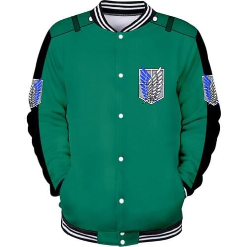 Attack on Titan Anime 3d Baseball Jacket Coat Cosplay Fashion Men Women Hoodie Sweatshirts Long Sleeve Cool Hoodies Jackets Tops