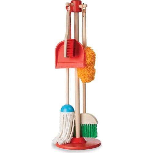 6 pcs Childrens Play House Games Floor Cleaning Kit Toy Pretend Play Set Childrens Brush Mop Game Toy