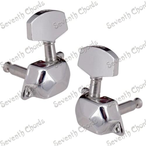 A Set Semiclosed String Tuners Tuning Pegs keys Machine Heads for Acoustic Guitar - Chrome (ZLBFB-M-5008)
