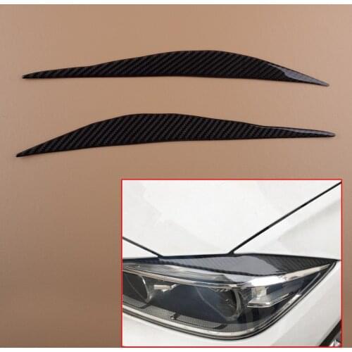 New Carbon Fiber Texture Headlight Eyebrow Eyelids Cover Trim Sticker fit for BMW 3 Series F30