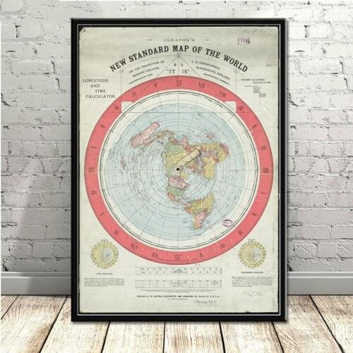 Nordic Style Canvas Printed Painting Wall Art Posters Flat Earth Map Movie Modern Living Room Modular Pictures Home Decor Frame