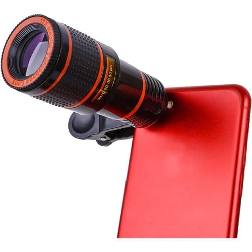 Phone Camera Lens Universal Clip 8X 12X Zoom Cell Phone Telescope Lens For Phone External Telescope Phone Accessories