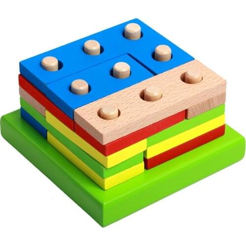 Montessori Educational Wooden Toys for Children Early Learning Exercise Hands-on ability Geometric Shapes Matching Math Toys