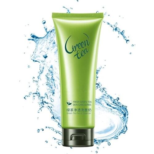 120g Green Tea Transparent Cleanser Moisturizing Brighten Hydrating Shrink Pores Deep Cleaning Reduce Wrinkles Face Care