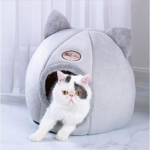 Removable cat bed deep sleep comfort little mat basket for small dog house foldable mattress puppy cage pets tent cozy cave beds
