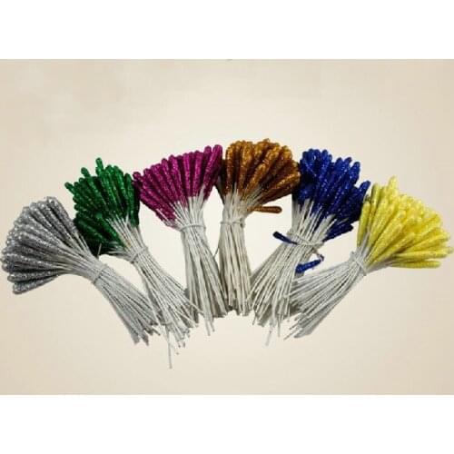 Silk flowers Wire mesh materials wholesale Big color intrigue Bang Bang pistil tulip Calla Lily flower stamen a dozen 80pcs