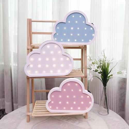 Nordic Nursery Kids Room Decor Cloud Shape LED Night Light Wall Hanging Light Scandinavian Kids Chilrens Room Girls Room Decor