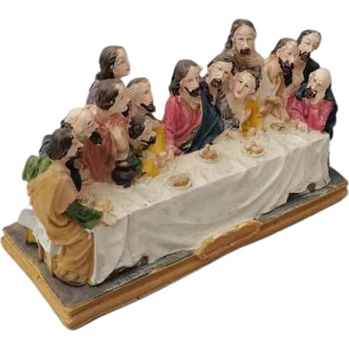 The Last Supper Scene Hand Painted Jesus and The 12 Disciples Religious Statue Christian Catholic Figurine Decor Decorative Gift