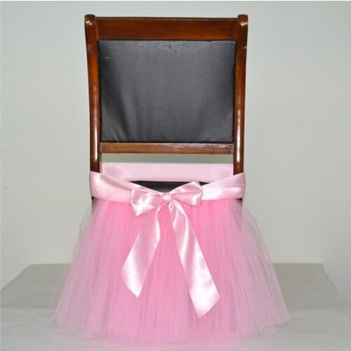 Wedding Chair Cover Home Seat Decoration Dresses Party Supplies Yarn Chair Cover Hotels Party Chaircloths Tutu Chair Skirt