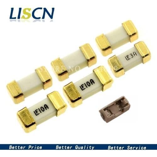 10PCS Gold Pin 1808 125V 0451 SMD Fast Blow Fuse 0.5A 0.75A 1A 2A 3A 4A 6.3A 8A 10A 12A 15A 500MA 750MA 0451 ultra-rapid fuses