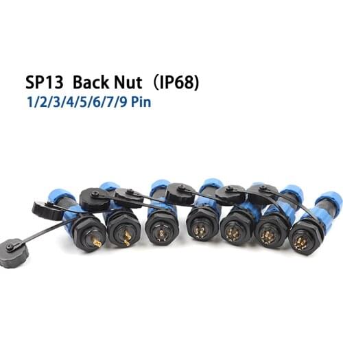 IP68 waterproof connector male plug & female socket SP13 1 2 3 4 5 6 7 9 pin panel Mount wire cable connector aviation plug