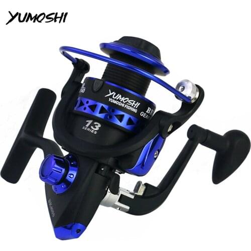 YUMOSHI Fishing Reel Metal Spool Spinning Reel 13BB 5.5:1 Stainless Steel Handle Line Spool Saltwater Fishing Accessories Sea