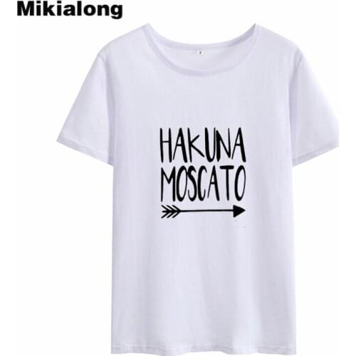 Mikialong Hakuna Letter Camiseta Feminina 2018 Short Sleeve Cotton Women Tshirt Top Black White Loose T-shirt Women Tops