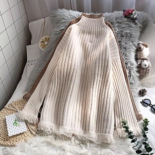 Lace Patchwork Knitted Women Sweater And Pullovers Solid Office Lady Elegant Pulls Outwear Coats Tops