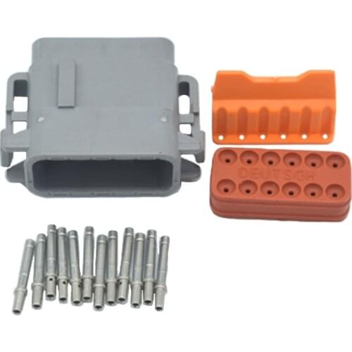 Female Waterproof Electrical Wire Connector DT06-12S For Car Motor Truck With Pins 22-16AWG