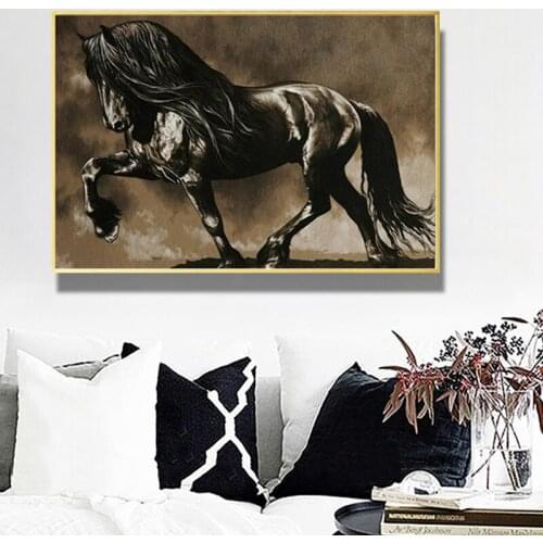 New Arrivals Animals Horse Oil Painting on Canvas Wall Art Posters and Prints Wall Art Pictures for Living Room Cuadros No Frame
