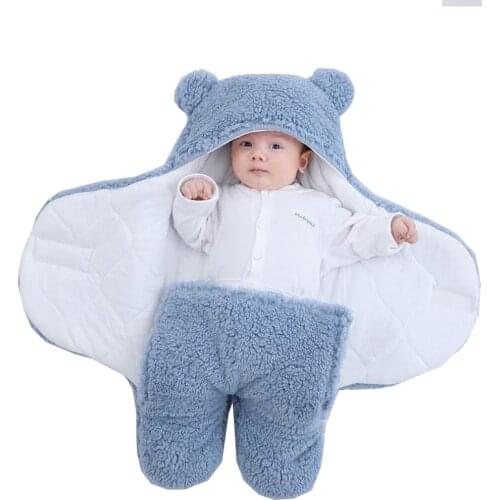 Winter Baby Sleeping Bag Newborn Cocoon Warm Thicken Swaddle Fashion Extract Envelope Soft For 0-6M 90*78 Kids Accessories