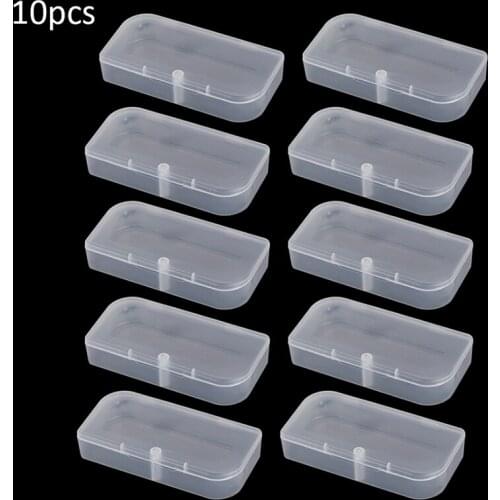 10pieces Plastic Storage Box Transparent Organizer Case Container Boxwith Lids for Jewel Bead Nail Dotting Buffer Grinding Files
