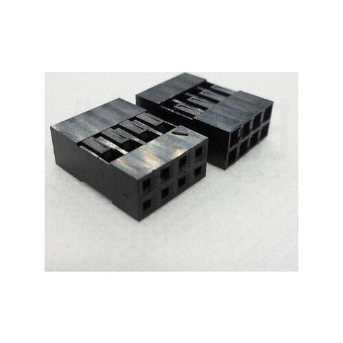 100PCS 2x4 8 Pin 8P Dupont Jumper Wire Cable Housing Female Pin Connector Header