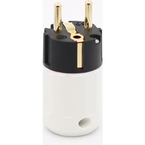 2Pieces 24K Gold Plated Schuko Male Plug HIFI EU Power Plug HIFI