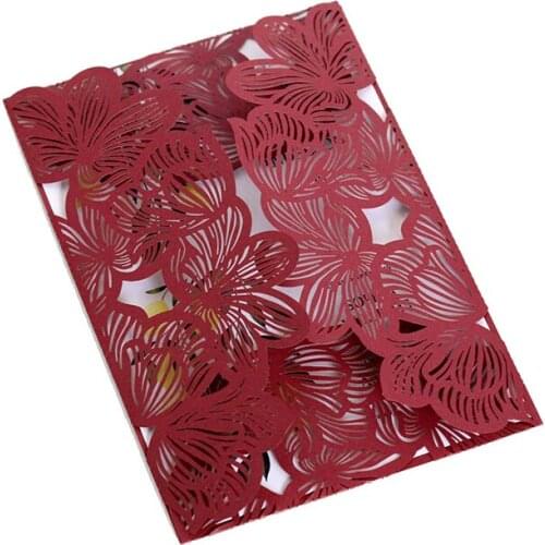 25Pcs Leaves Wedding Invitations With Pearl Colorful Paper Laser Cut Invitation Greeting Cards Baby Shower Party Supplies