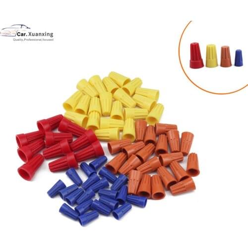 70PCS Wiring crimping cap twist-on connector assortment - P1 P2 P3 P4 & P6 - gray blue orange yellow and red