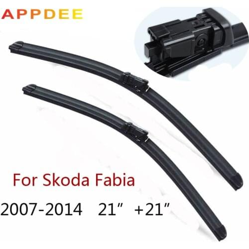 Appdee Car Accessory 21"+21" Windshield Wiper Blade For Skoda Fabia II 2007-Present Natural Rubber Bracketless