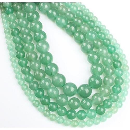 Natural Aventurine Beads Green Aventurine Round Polished Green Loose Beads DIY For Making Necklace Bracelet Women Accessories