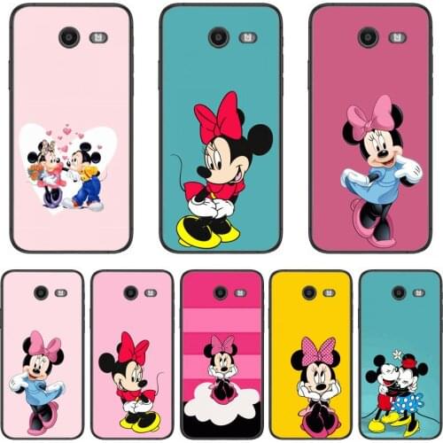 Disney Minnie Micky Mouse Phone Case Hull For Samsung Galaxy J 4 3 5 6 7 8 EU 2018 Plus 2017 Black Shell Art Cell Cover TPU