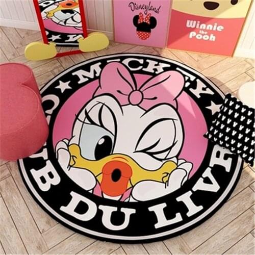 Cartoon Duck Round Playmat Home Decor Doormat Kids Room Carpet Baby Play Mat Outdoor Mat Birthday Gift 80/100/120/140cm