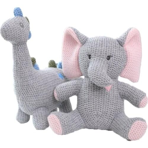 Baby Gift Cute Baby Kids Animal Knitting Bear Elephant Sleeping Comfort Doll Plush Toy Soft Stuffed Appease Rabbit Rattles Toy