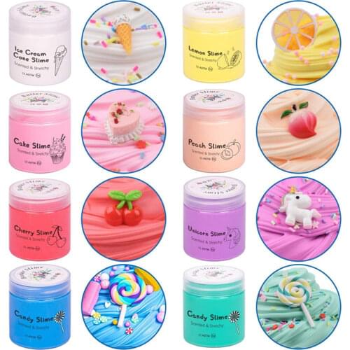 60M New Arrival Soft Fluffy Slime Chocolate Cookies Charms Butter Clay Stretched and Non-Sticky Stress Relief Scented DIY Toy
