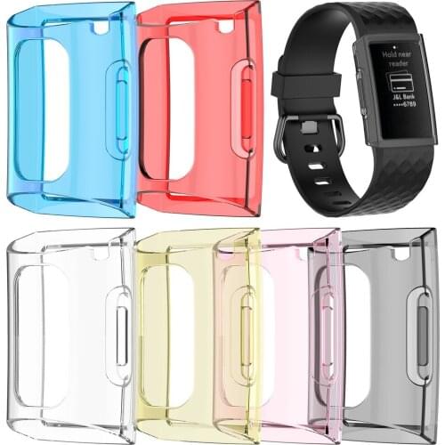 EiEuuk Soft TPU Shock-proof and Shatter-resistant Sleeve Band Cover Protective Case Pouch for Fitbit Charge 3 Smartwatch