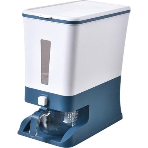 Sealed rice bucket dispenser container 12Kg rice container Transparent moisture-proof powder container