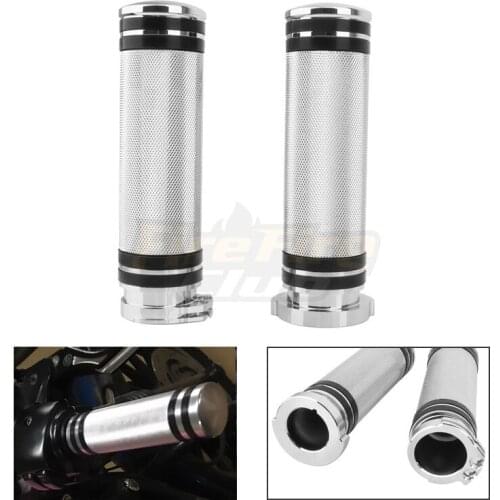 Chrome Motorcycle CNC Handle 1" 25mm Handlebar Hand Grips For Harley VRSC XL XR Dyna Softail Touring Sportster 883 1200 FLHR