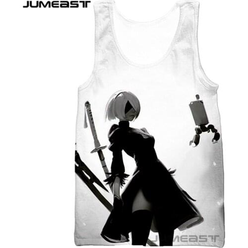 Jumeast Brand Men/Women 3D Printed Vest NieR Automata Short Sleeve Sport Pullover Summer Tank Tops Tees