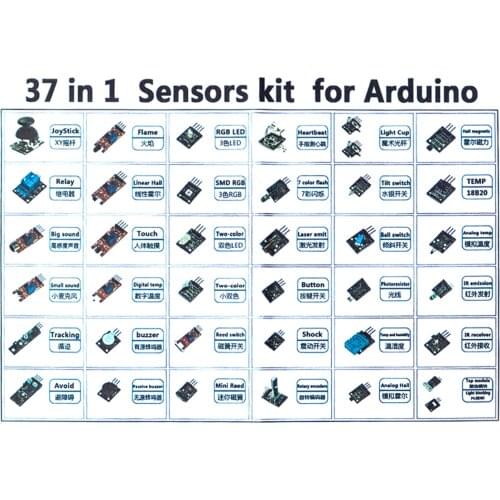 Sensor kit 37 in 1 Sensor Kit /RRGB/joystick/photosensitive/Sound Detection/Obstacle avoidance/buzzer
