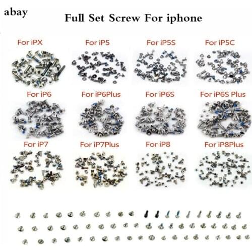 Screws Full Screw Set for iPhone 4 4S 7 7P 8 8 plus X Whole Full Screw Repair bolt Complete Kit Replacement Parts