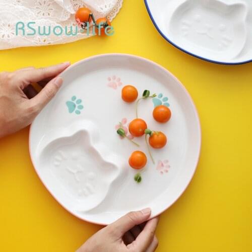 Creative Cute Cat Dumpling Dish with Vinegar Dish Ceramic Dish Dumpling Dish Home Dish Breakfast Dish Snacks Plate Ceramic Plate