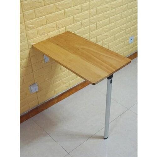 Small Dining Table Home Wall Folding Wall Table Simple Simple Rectangular Solid Wood Training Laptop