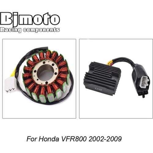 BJMOTO Motorcycle Voltage Regulator + Stator Coil For Honda VFR800 VFR 800 2002-2009 2003 2004 2005 2006 2007 2008