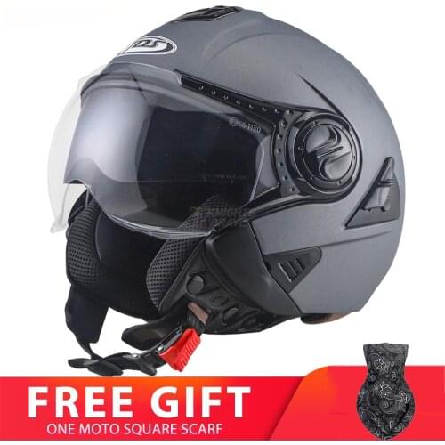 Helmet Motorcycle Double Lens Casco Moto Open Face Scooter Helmet Motorbike Racing Helmet Casco Vintage Helmet For Men And Women