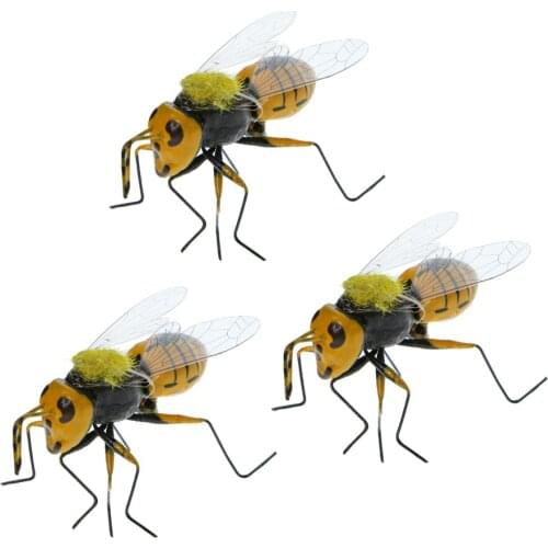 Set of 3 Magnetic Wild Bee, Realistic Insect Animal Statues, for Home Refrigerator Fridge Décor, Garden Decor